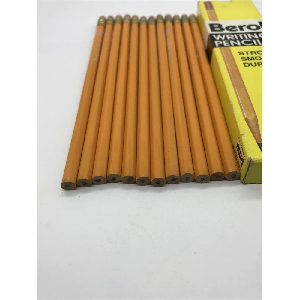 Vintage Berol Arcadia 167-2 Writing Pencils No 2 Medium Soft Yellow Box of 12